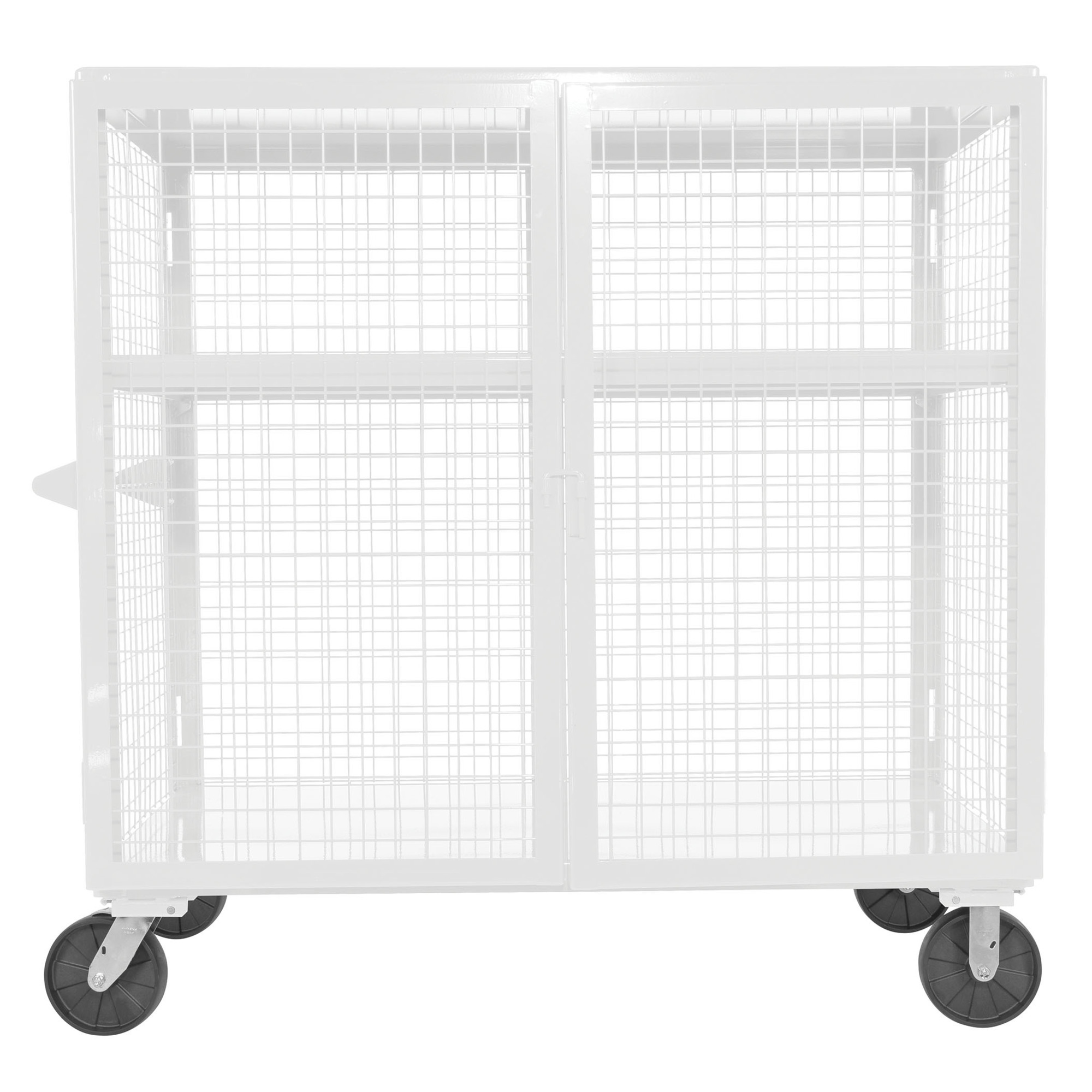 Vestil Welded Steel Expanded Metal Security Cart - 2000-Lb. Capacity, Powder-Coated, White, Model# SCW-XM-3060-WT